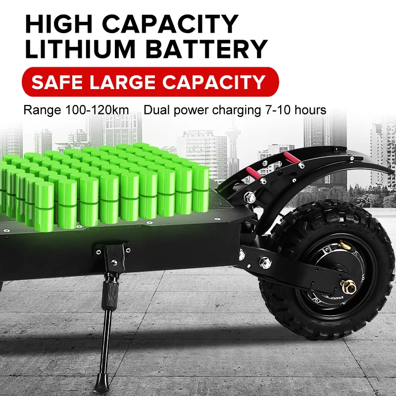 Мощные внедорожные электрические скутеры 11 дюймов долговечность 5600 Вт двойной