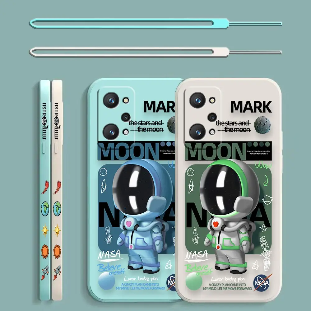 

Voyage Astronaut Fashion Case For OPPO Reakme 10 9 9I 8 8I 7 7I 6 5 6S 6I 5I 5S V15 V11 GT NEO 2 MAster Pro 5G Liquid Rope Funda