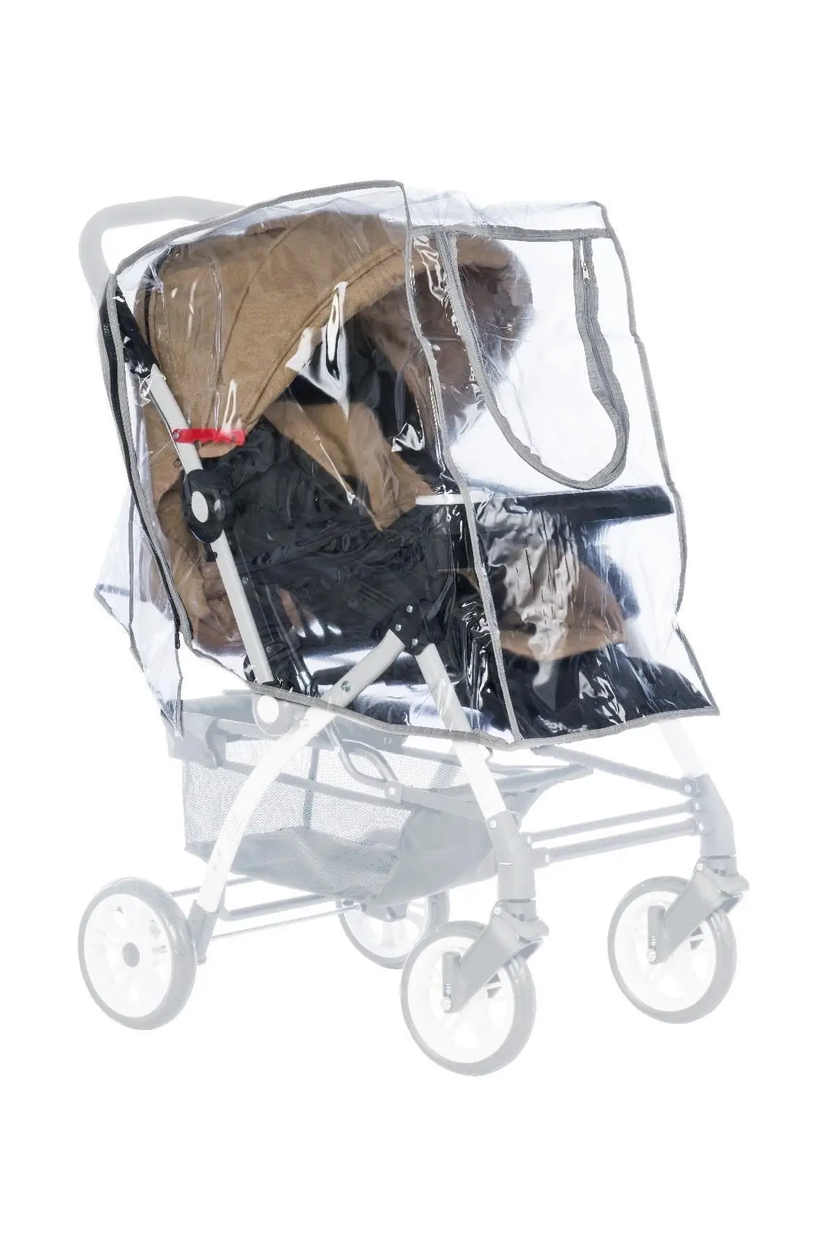 Zippered Raincoat Mother Baby Stroller Child Girl Boy Waterproof Stroller Transparent Rainy Weather enlarge