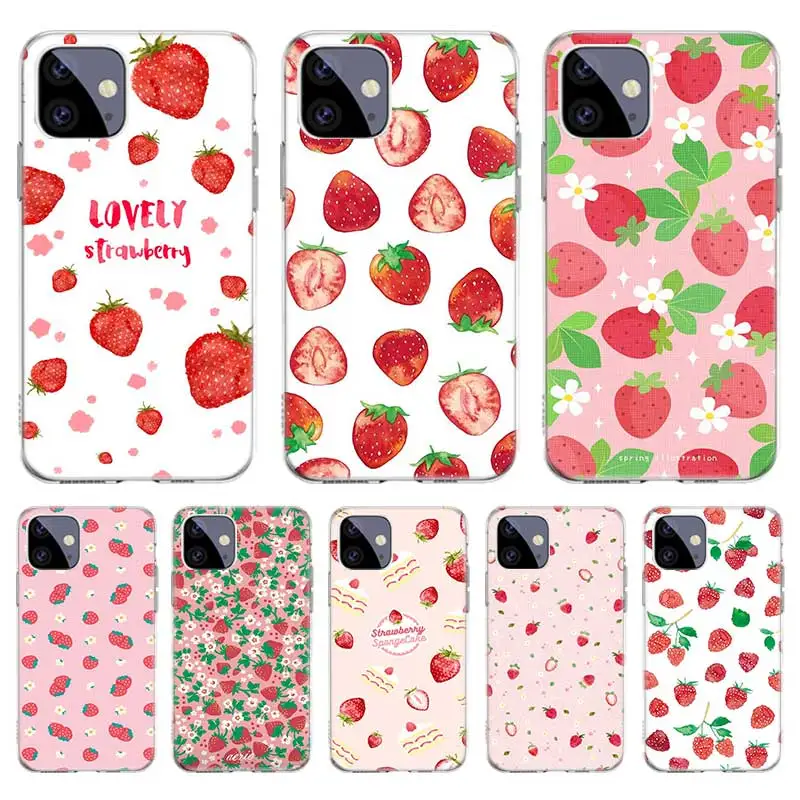 

strawberry tasty food fruit Case For Iphone 11 12 Pro Max 13 7 8 Plus XR XS X 12 Mini 6 6S SE 2020 SE2 Cover Shell Funda Coque