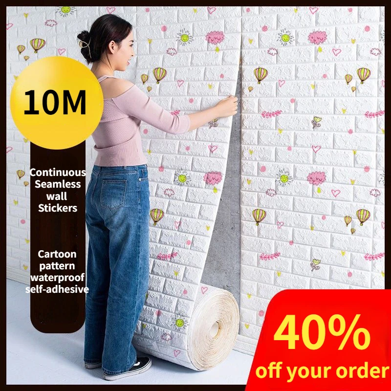 

70cmX10M DIY 3D wall imitation brick bedroom decoration self-adhesive wallpaper living room kitchen children room wallpaper