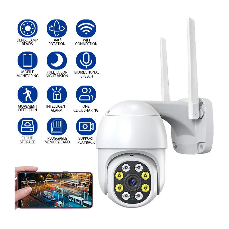 

IP-Камера уличная Беспроводная с Wi-Fi, 1080P