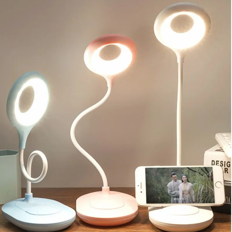 

USB Charging LED Table Lamp Eye Protection Desk Lamp Student Dormitory Bedroom Bedside Children Learning Desk Touch Dimming Lamp