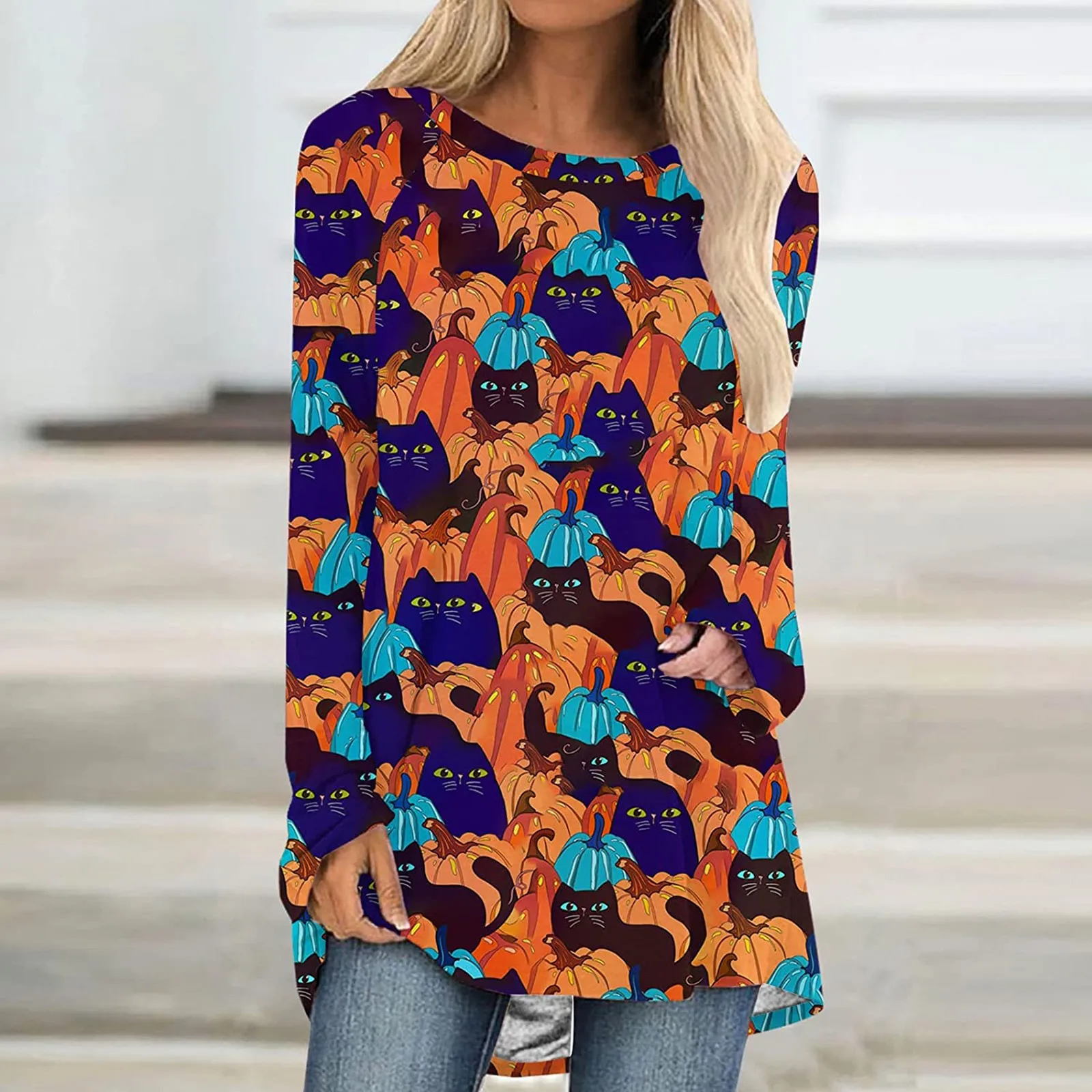 

Long Sleeve Tee Shirts for Women Halloween Womens Long Sleeve Crew Womens Long Sleeve T Shirts Floral Button up Shirt Oversized