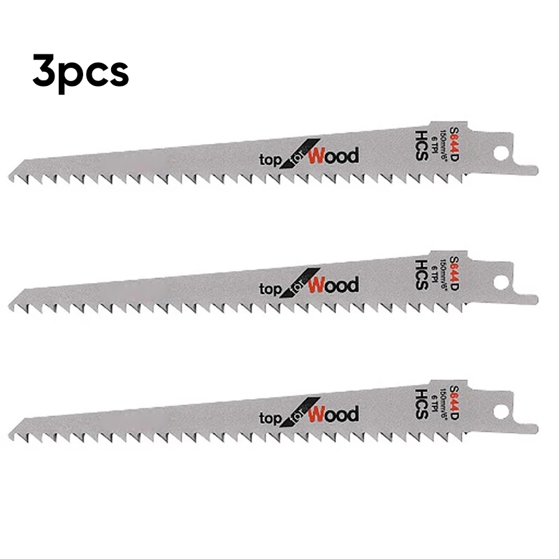 

3 Pcs Saw Blade 150mm 6" HCS Reciprocating S644D Plunge Cutting Saw Blades For Wood Pruning Extra Sharp Professional Hand Tools