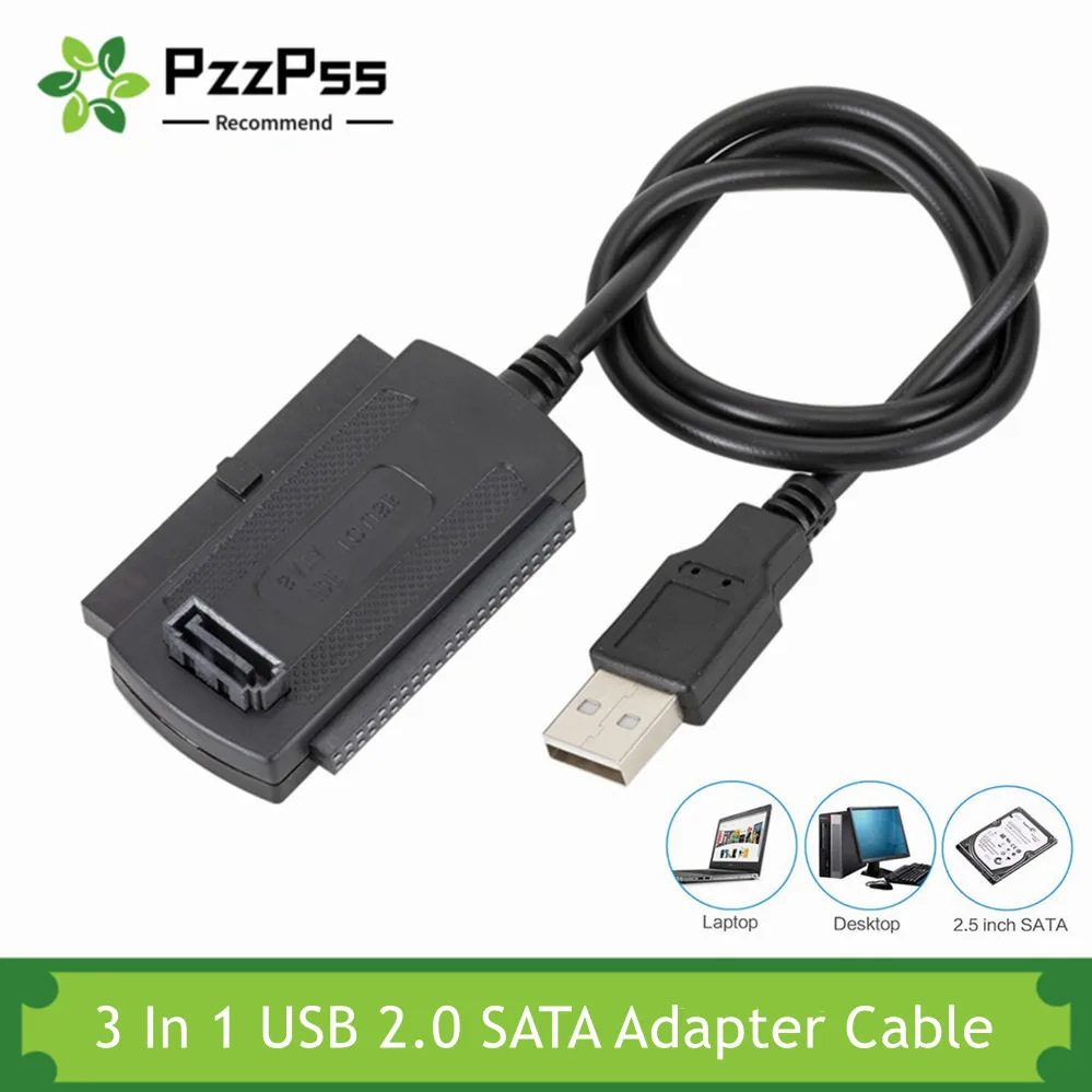 

PzzPss 3 в 1 USB 2,0 IDE SATA 5,25 S-ATA 2,5 3,5 дюйма жесткий диск HDD адаптер кабель для ПК ноутбука конвертер