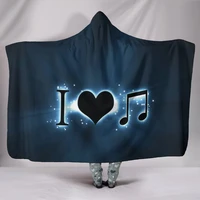 i heart music hooded blanket for adults and kids sherpa blanket with a hood soft blanket musician blanket