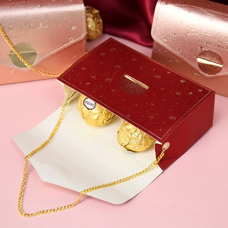 5 шт. Сумочка конфетная коробка с цепочкой свадебные подарочные коробки