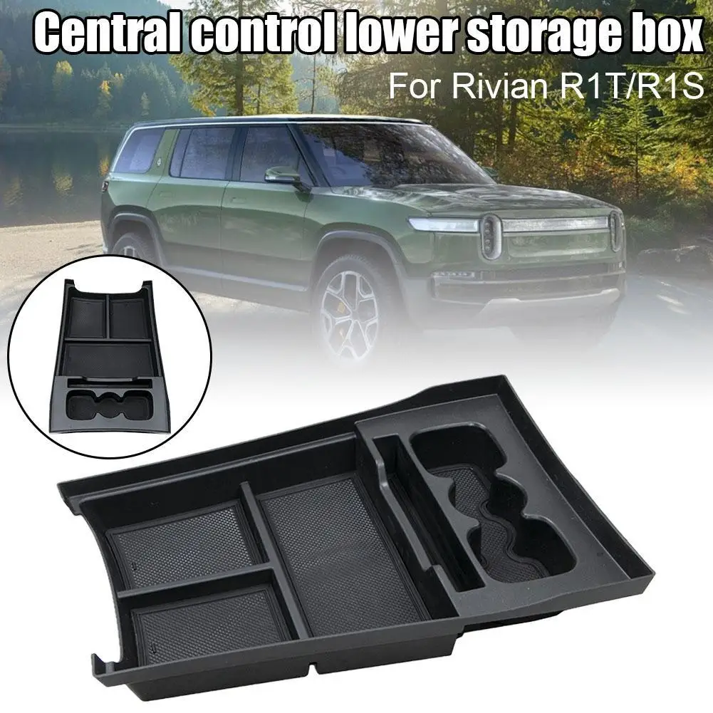 

For Rivian R1T/R1S Central Armrest Lower Storage Box Center Console Organizer Containers Tray Car Interior Accessories