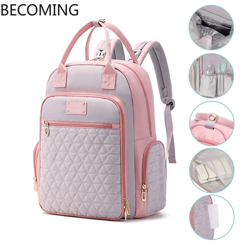 

Fashion Mommy Diaper Bags Mother Large Capacity Travel Nappy Backpacks multi-functional Convenient Baby Nursing Bags
