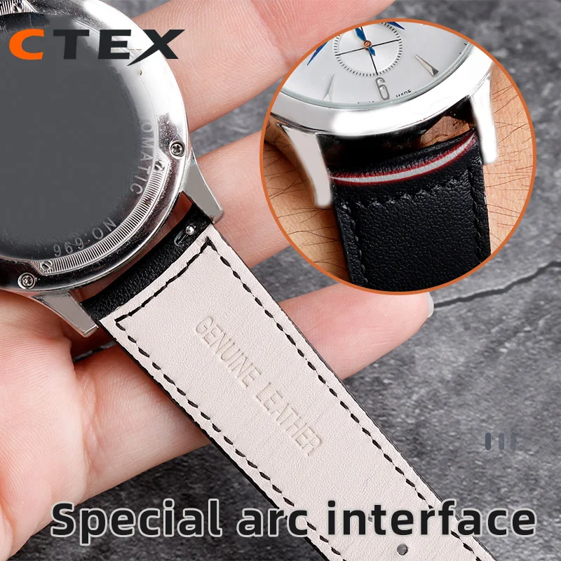 19mm 20mm 21mm New Stlye Genuine Leather Watch Bands For Jaeger-LeCoultre Master Series Waterproof Strap Black Brown Bracelet