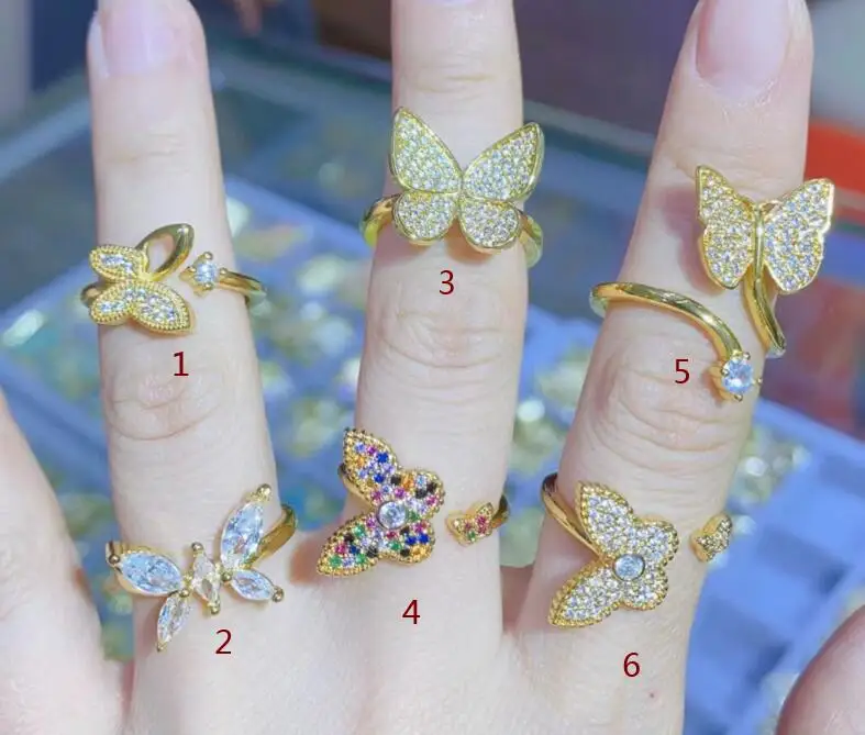 

Женское кольцо с бабочкой золотистого цвета, 1 шт.