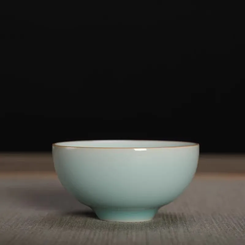 

Керамическая чашка Longquan Di Kiln Celadon Master Chen Xiangyuan розового зеленого цвета