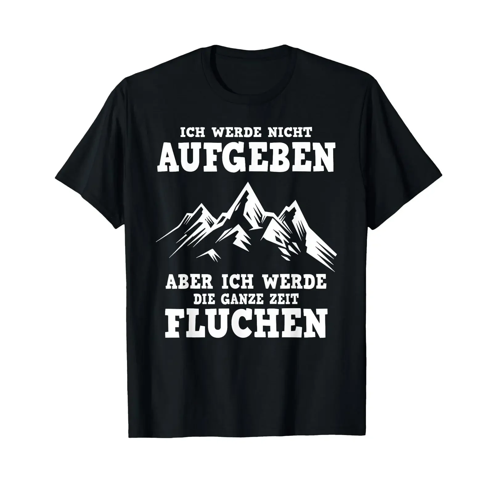 Фото Футболка с немецким текстом «Ich Werde Nicht Abgeben Aber Den Ganzen Weg Sicken» в винтажном стиле, мягкая, универсальная, модная, с эффектом потертости. №1