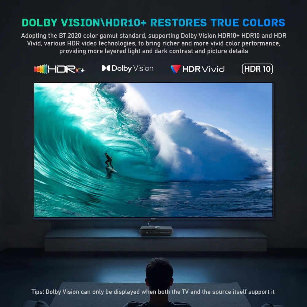 Фото KINHANK K9 Smart TV Box 8K Amlogic S928X-K ISO BDMV 4 ГБ 64 ГБ Dolby Vision Atmos HDR10+ Телеприставка с плеером Montage Wifi6 №5