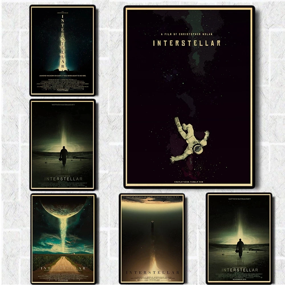 

Печатные плакаты известной научной фантастики, постеры, Вселенная, изучение фильмов, крафт-бумага, роспись, гостиная, домашний декор для сте...