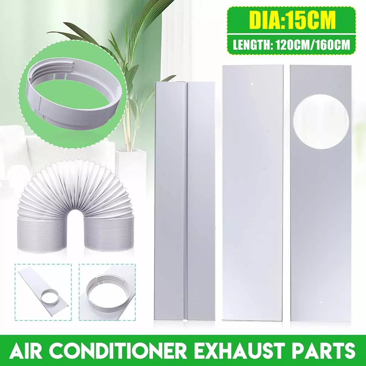 

Portable Air Conditioner PVC Window Seal Plate Kit Exhaust Pipe Hose Air Vent Outlet Tube For Mobile Air Conditioner