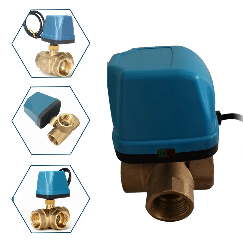 

3-Way Brass Ball Valve DN32 Electric Motor Ball Valve Switching Valve