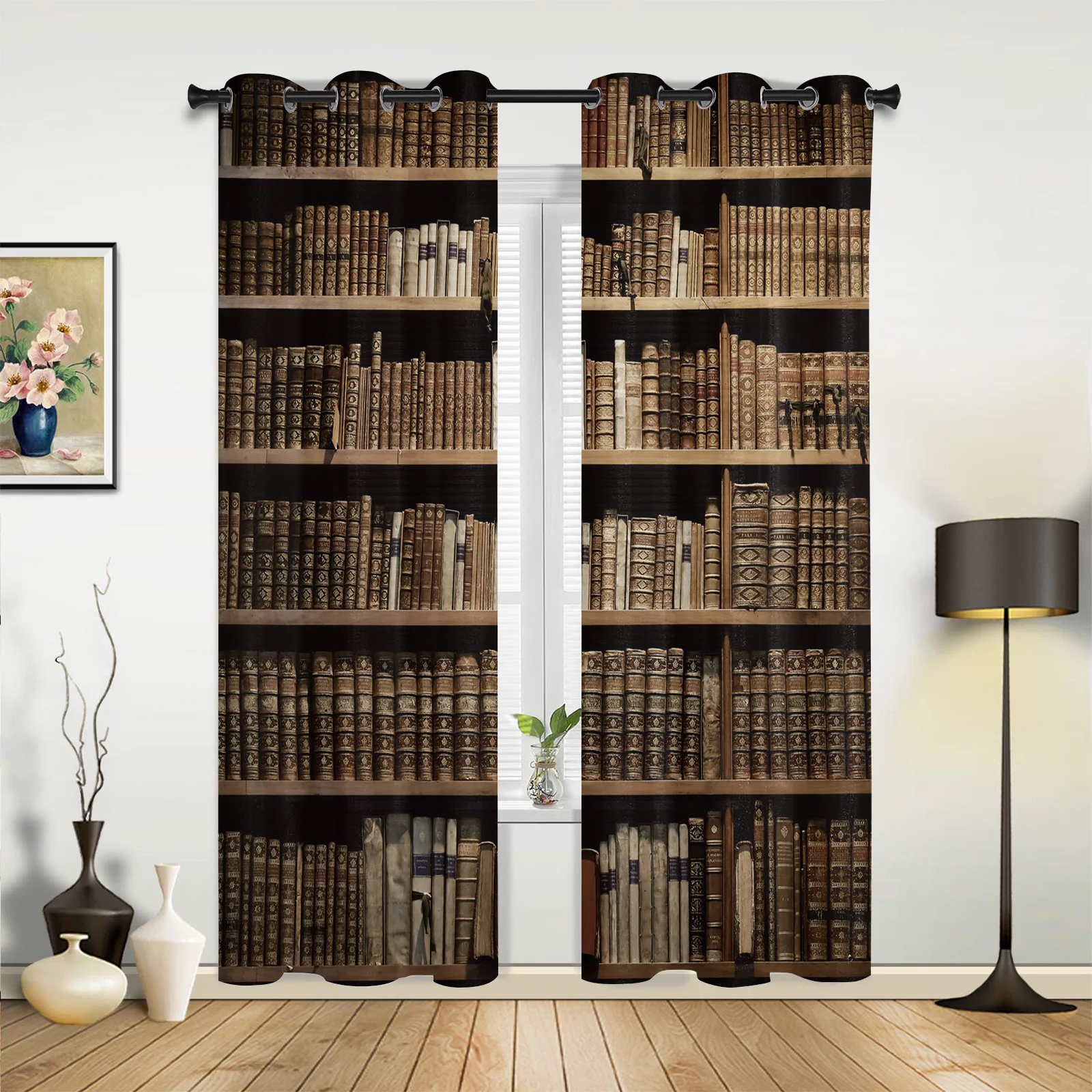 

Ancient Library Book Curtains for Bedroom Living Room Drapes Kitchen Children's Room Window Curtain Modern Home Decor