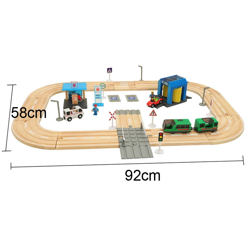 Детский набор электропоездов строительные блоки трек магнитный автомобиль