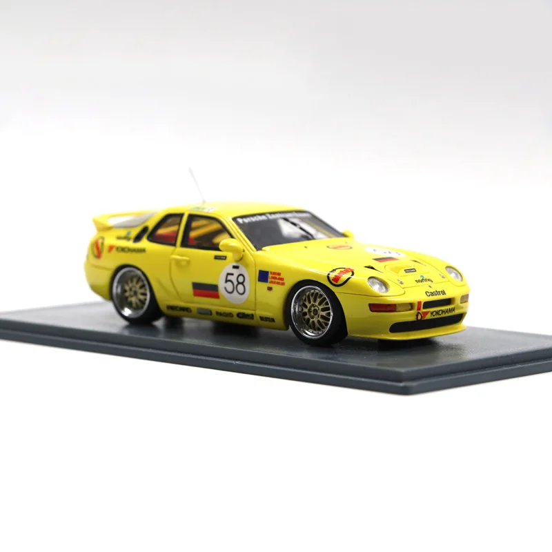 

Смола 1:43 Масштаб 1993 968 турбо RS 24h модель автомобиля желтая для взрослых Классическая коллекция Подарочный дисплей сувенирное украшение