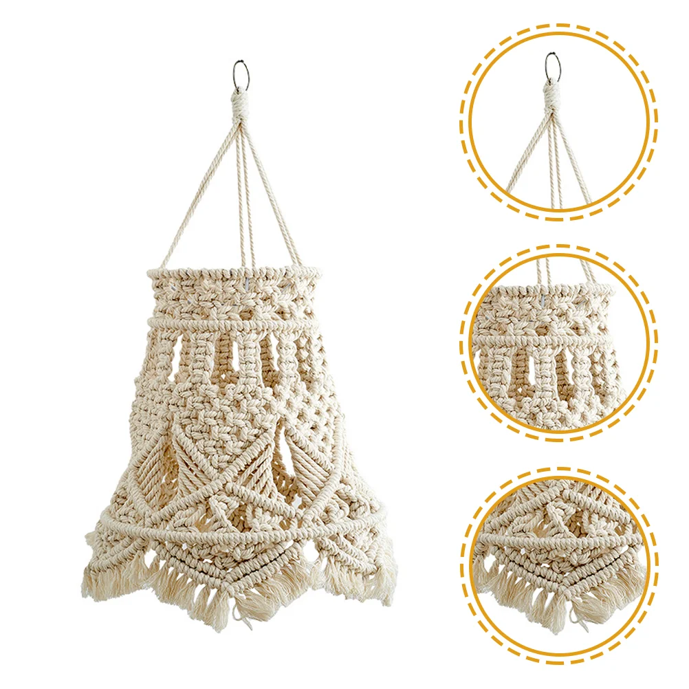 

Светильник для лампы, макраме, тени, подвесные тканые люстры, оттенки, чехол, хлопковый потолочный абажур из веревки