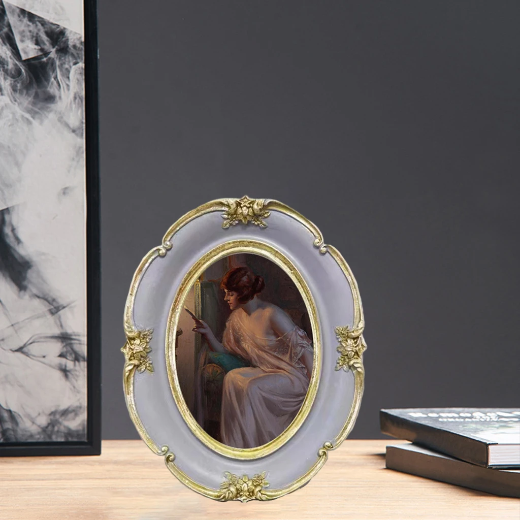 Винтажная овальная фоторамка в стиле барокко античное украшение для стола из