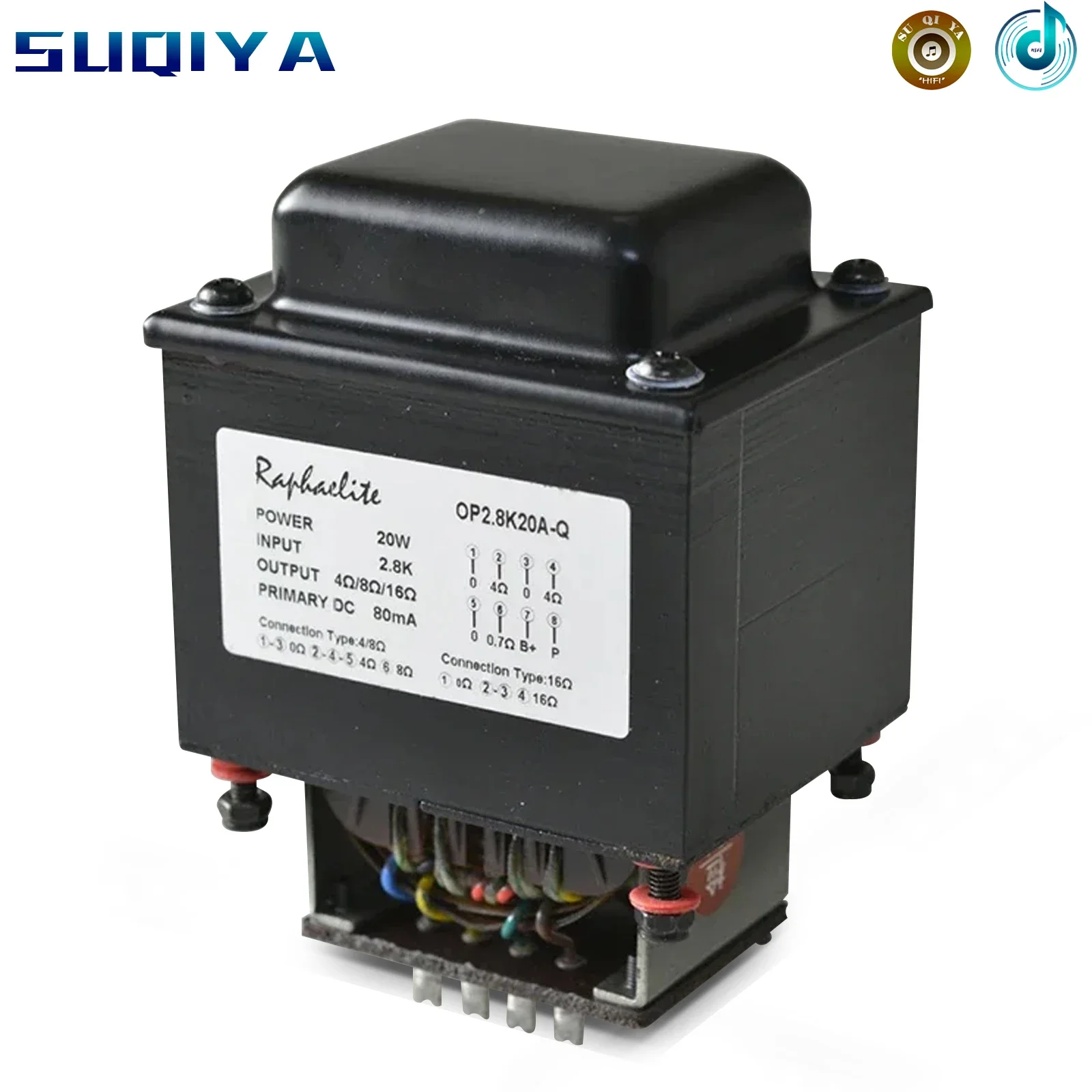 Raphaelite 20 Вт 2 8 К OP2.8K20AQ Полностью связанный односторонний выходной трансформатор
