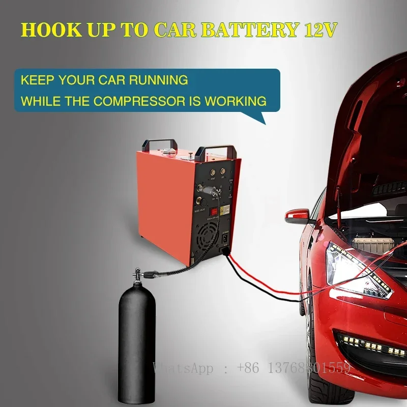 GX-E-CS4-I12V/110 В/220 В Портативный поршневой воздушный компрессор 400 бар с системой