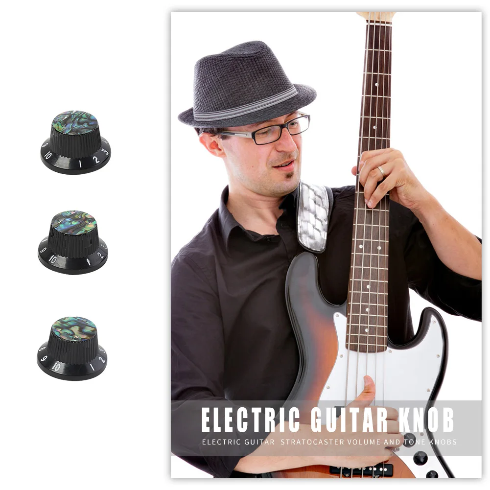 

Портативные ручки управления скоростью гитары, 3 шт., 1 громкость, 2 тона, высококачественная черная, белая инкрустированная ручка, аксессуар...