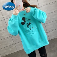 disney mickey mouse womens sweatshirt color korean loose long sleeve top pullover hoodie crew neck sweater