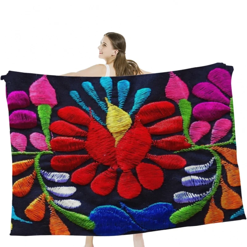 

Fiesta Flowers Soft Velvet Blanket Lightweight Bed Blanket Home Decor Fleece Blanket