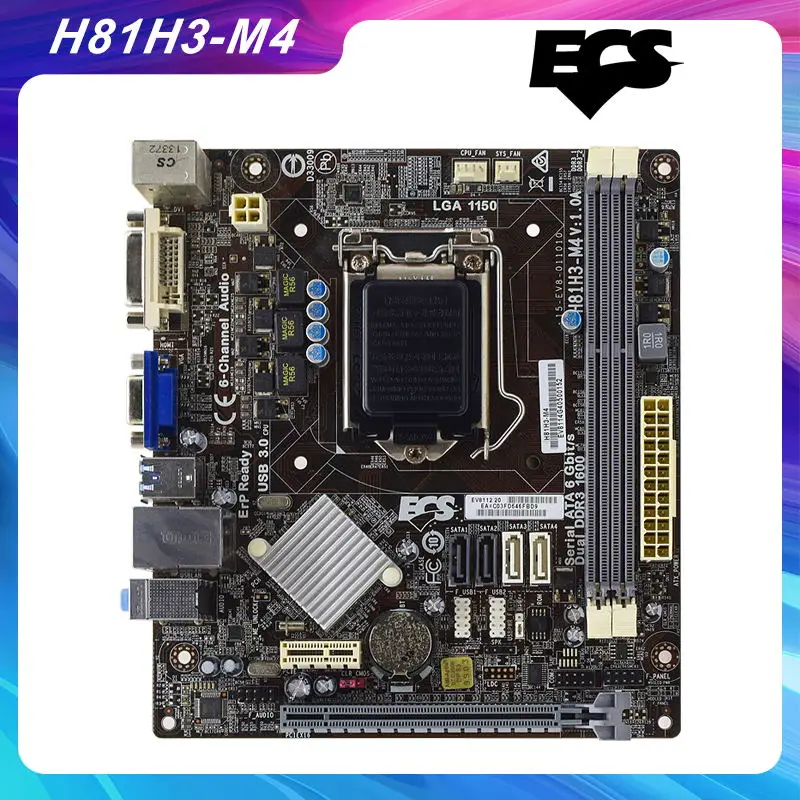 

For ECS H81H3-M4 Motherboard 1150 Motherboard DDR3 1333 non-ECC Memory SATA3 PCI-E X16 Intel H81 16GB VGA HDMI 2×USB3.1 Gen1