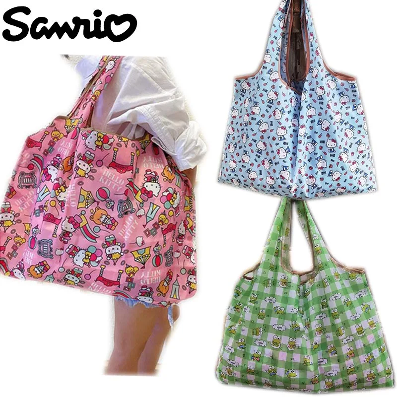 

Sanrio Women's Tote Bags Cinnamonroll Hello Kitty Cartoon Waterproof Shopping Bag Foldable Portable Storage Bags Girls Handbags