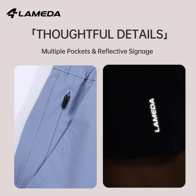 Фото Мужские шорты LAMEDA для велоспорта, летние модные повседневные шорты, легкие, дышащие, быстросохнущие велосипедные шорты №4