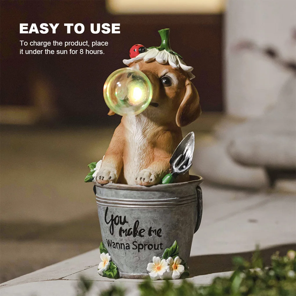 

Садовая лампа на солнечной батарее, приветственный знак, статуя животного из смолы, украшение для дорожек, световая фигурка, праздничные то...