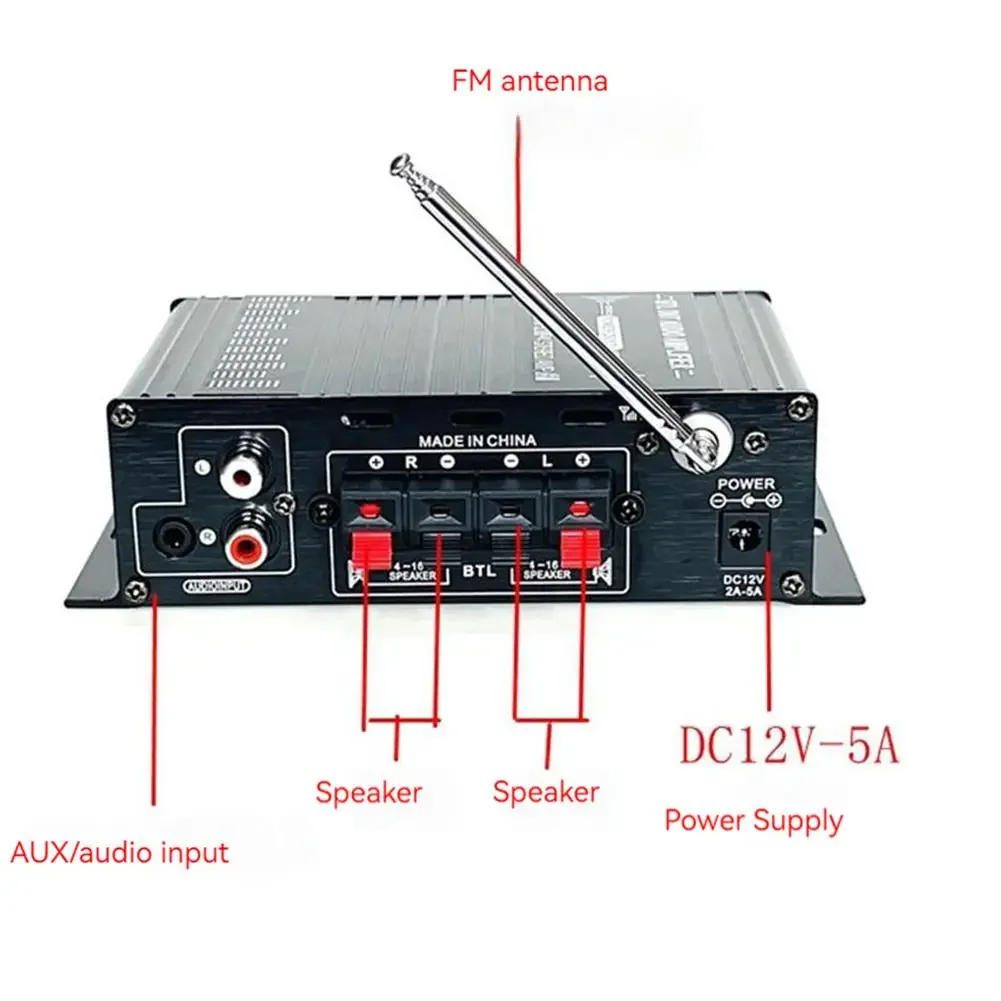 Цифровой усилитель AK380 V5.0 HiFi FM аудио для караоке домашнего кинотеатра звуковая