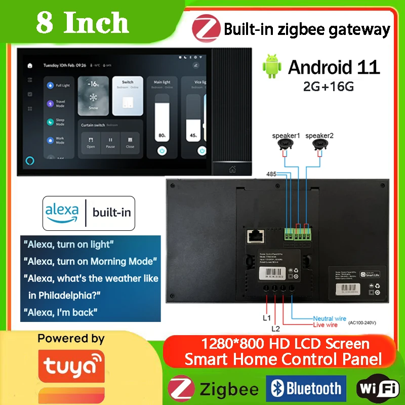 8-дюймовая панель управления умным домом Tuya система Android 11 со
