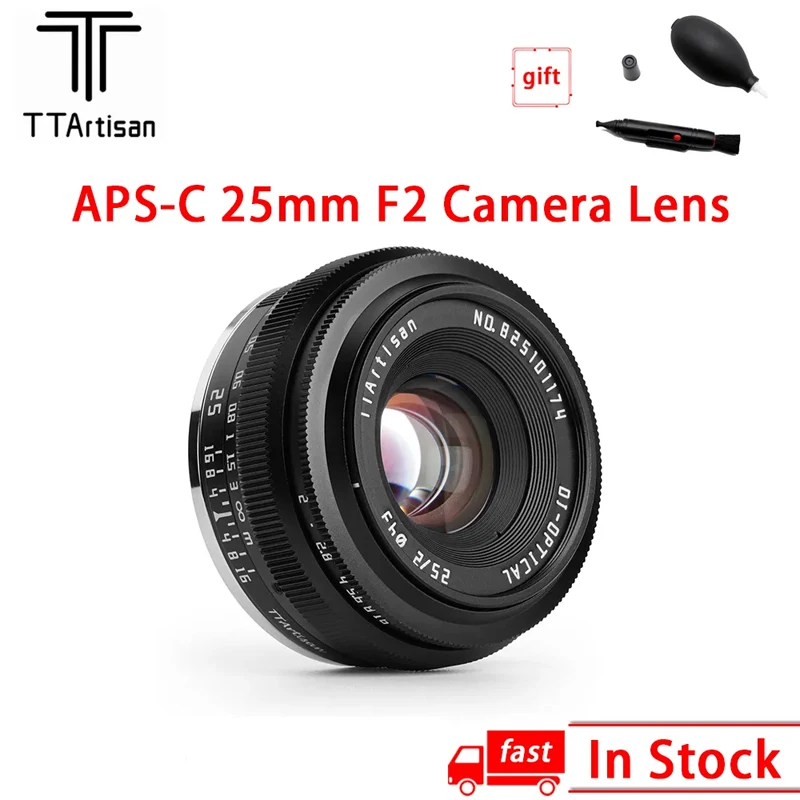 

TTArtisan 25mm F2 Camera Lens for Sony E Mount a6400 Fujifilm XA XT4 XT30 Canon M50 R7 R10 Panasonic Olympus M43 Nikon Z30 Z50
