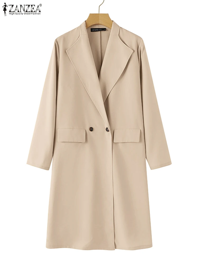 Женский блейзер на пуговицах с длинным рукавом и воротником лацканами