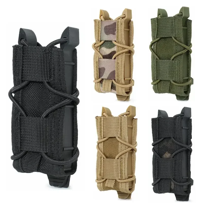 

Tactical 9mm Pistol Single Magazine Pouch Molle Mag Waist Bag Military Outdoor Hunting Flashlight Torch Holder EDC Knife Holster