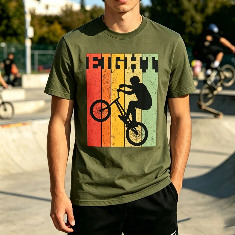 Фото Футболка Fight Freestyle BMX с графическим принтом, молодежная уличная одежда для мужчин и женщин, повседневная одежда для любителей экстремальных видов спорта №1