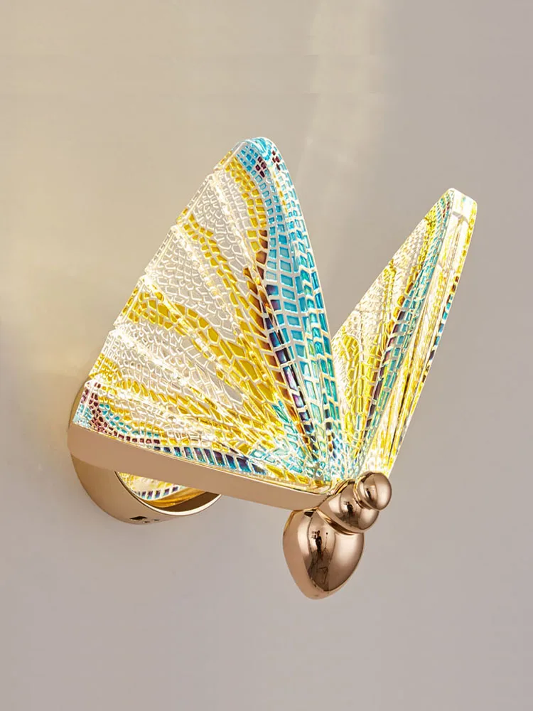 

Butterfly Wall Lamp Nordic Luxury Bedroom Bedside Children's Room Corridor Aisle Lamp Creative Modern Background Wall Decoration