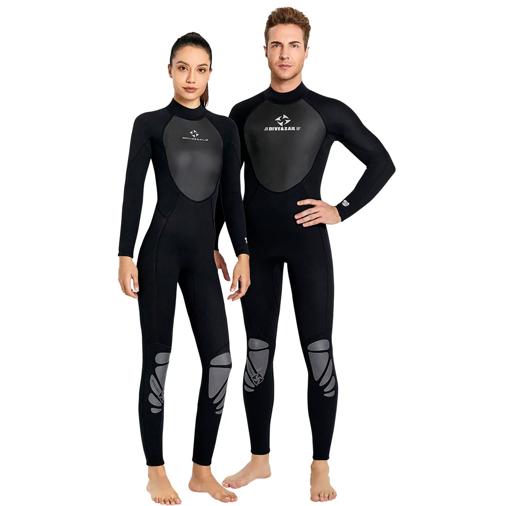 New 3mm Neoprene Men Womens Wetsuit Long Sleeves Warm One-Piece Diving Suit for Triathlon Keep Warm Surfing Underwater Sports