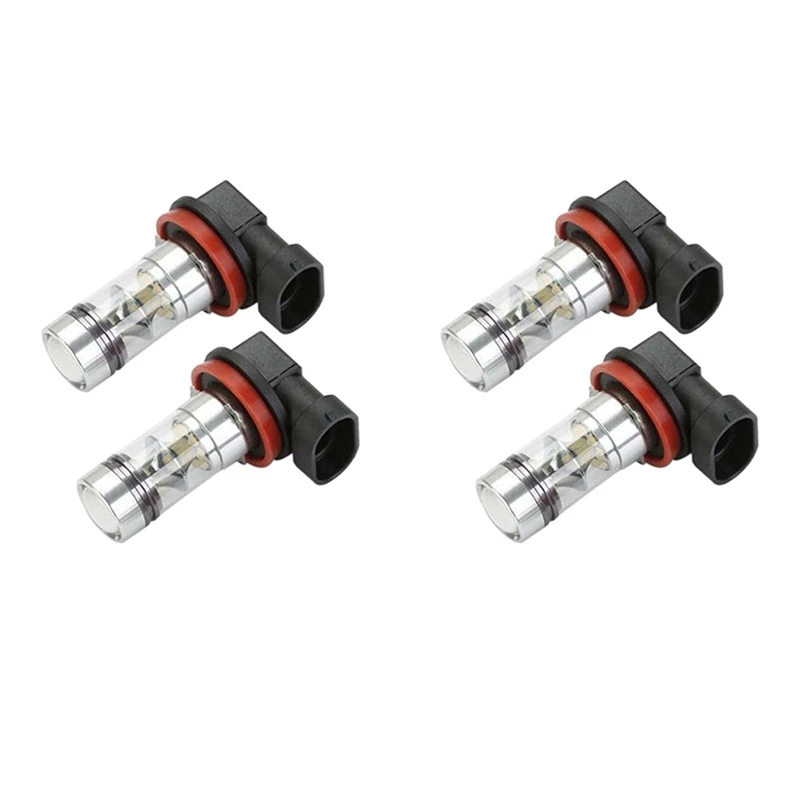 

4X H8 H11 H16 6000K White 100W High Power LED Fog Light Driving Bulb DRL