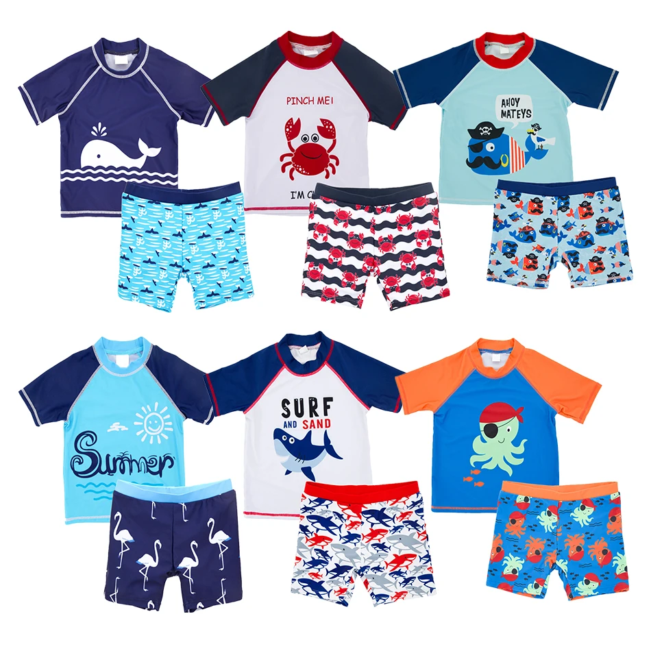 

Купальник для маленьких мальчиков, пляжный костюм, одежда для серфинга из 2 предметов, купальник с акулой для младенцев, малышей, детей, детская Солнцезащитная одежда для купания с рыбой, 2022