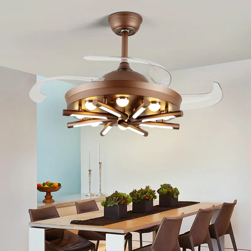 

Pendant Lamp Led Art Chandelier Ceiling Fan Light Nordic Bedroom Decor Dining Room With Lighting Remote Control Living Room
