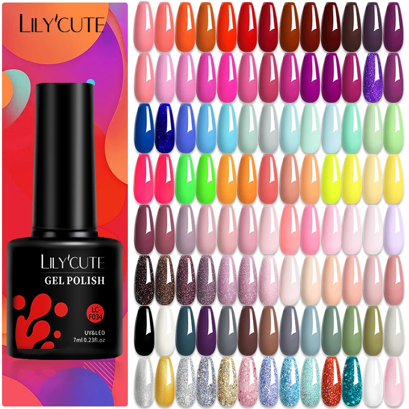

Гель-лак для ногтей LILYCUTE 7 мл, полуперманентные блестки, блестящие хлопья для маникюра, искусство, дизайн, Гель-лак