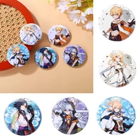 anime genshin impact pins round cartoon lapel badge for backpack decorative clothes accessories brooches jewelry for fan friends