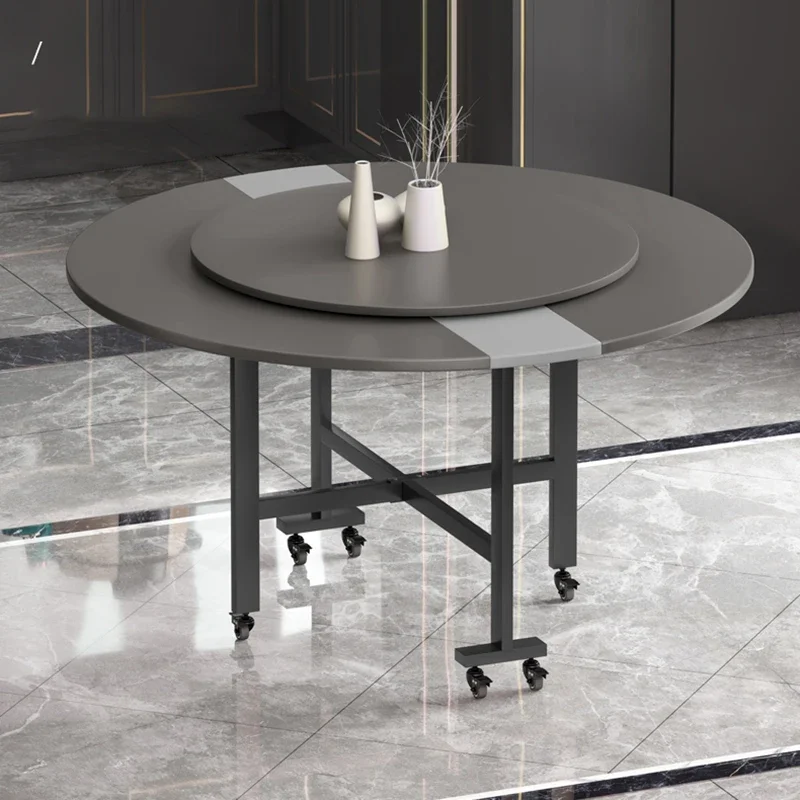 Круглый керамический обеденный стол выдвижной раздвижной среднего века